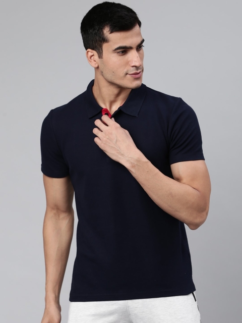 

Sweet Dreams Men Navy Blue Solid Polo Collar Lounge T-shirt