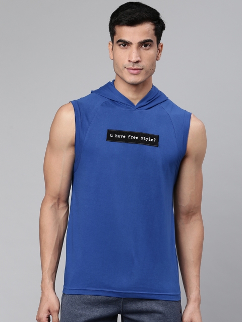 

Sweet Dreams Men Blue Solid Hooded Lounge T-shirt