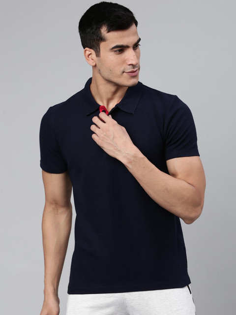 

Sweet Dreams Men Navy Blue Solid Polo Collar T-shirt