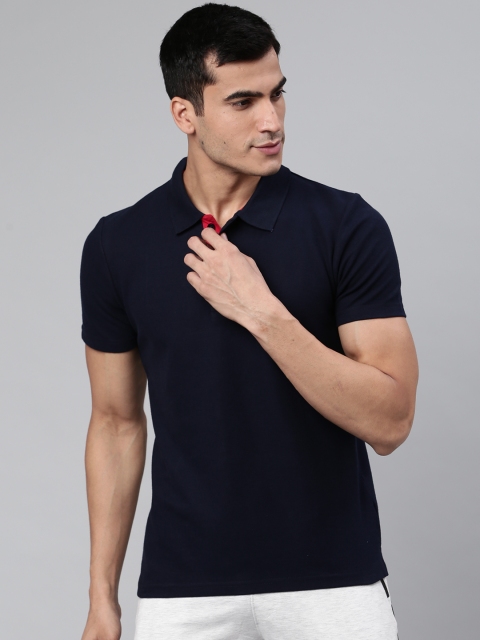 

Sweet Dreams Men Navy Blue Solid Polo Collar Lounge T-shirt