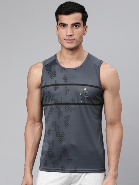 

Sweet Dreams Men Charcoal Grey and Black Printed Round Neck T-shirt