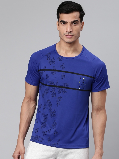 

Sweet Dreams Men Blue and Black Printed Round Neck T-shirt