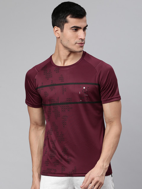 

Sweet Dreams Men Burgundy and Black Printed Round Neck T-shirt