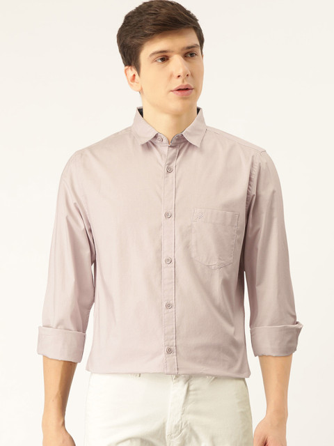 

United Colors of Benetton Men Lavender Slim Fit Solid Casual Shirt
