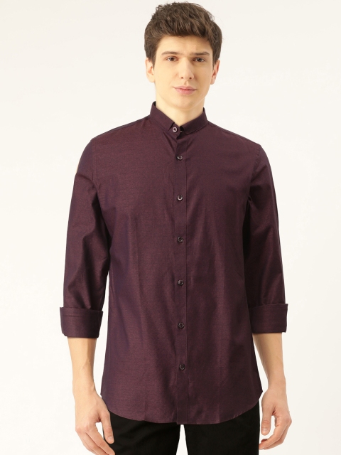 

United Colors of Benetton Men Maroon Slim Fit Solid Casual Shirt