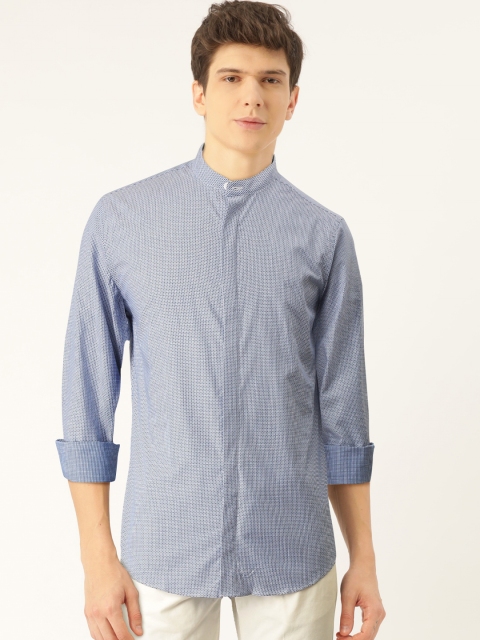 

United Colors of Benetton Men Blue Regular Fit Printed Casual Shirt