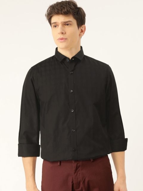 

United Colors of Benetton Men Black Regular Fit Checked Smart Casual Shirt