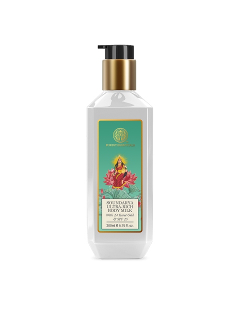 

Forest Essentials Soundarya Ultra-Rich with 24 K Gold & SPF 25 Body Milk 200 ml, White
