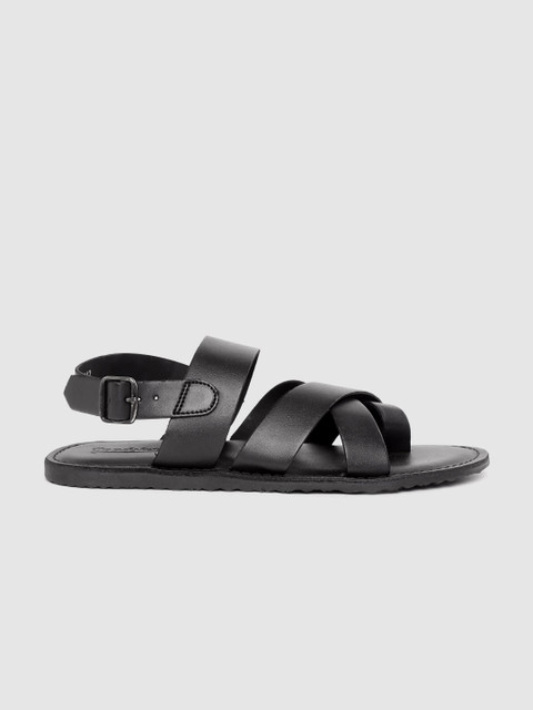 

Roadster Men Black One Toe Comfort Sandals
