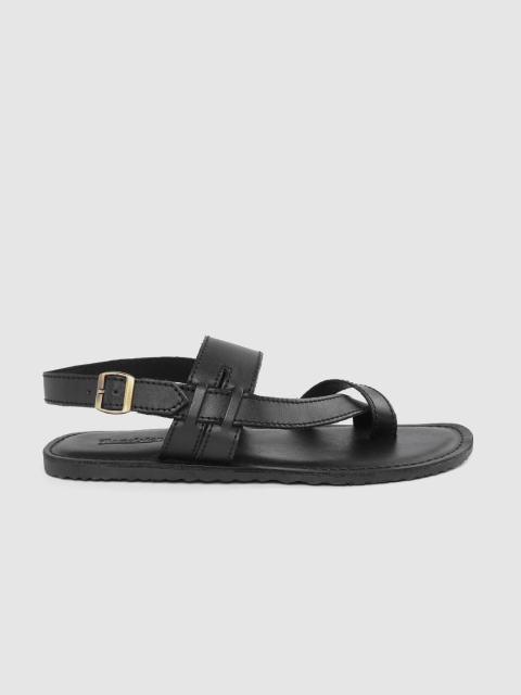 

Roadster Men Black One-Toe Comfort Sandals