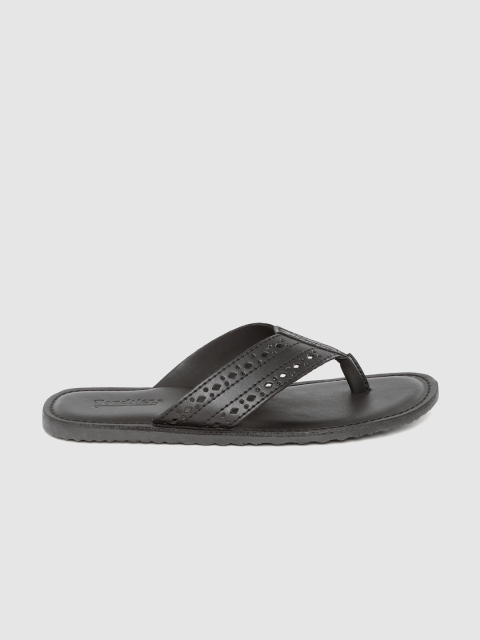 

Roadster Men Black Solid Comfort Sandals with Laser Cut Detail