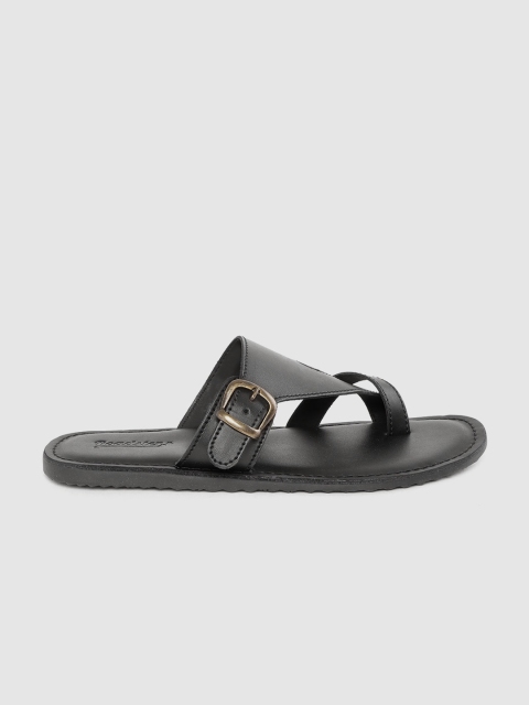 

Roadster Men Black One Toe Comfort Sandals