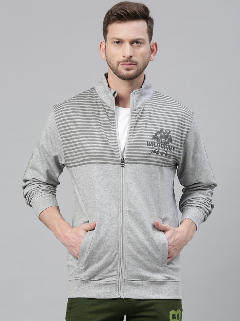 

Wildcraft Men Grey Striped Sweatshirt
