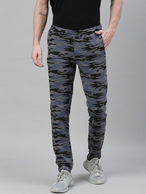 

Wildcraft Men Navy Blue Camouflage Print 4 Slim-Fit Track Pants