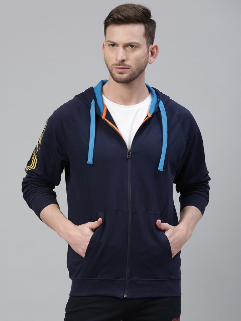 

Wildcraft Men Navy Blue Printed Hood 3 Sweatshirt