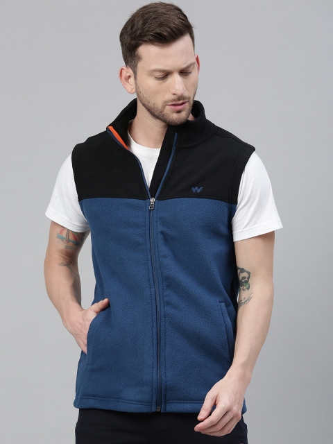 

Wildcraft Men Navy Blue & Black Colourblocked Sweatshirt