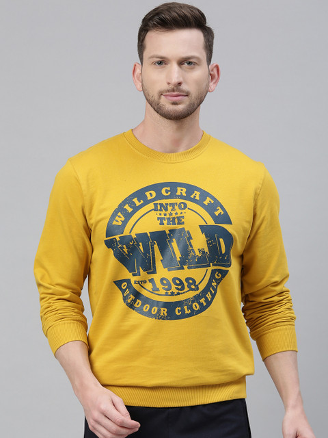 

Wildcraft Men Yellow Printed Sweatshirt
