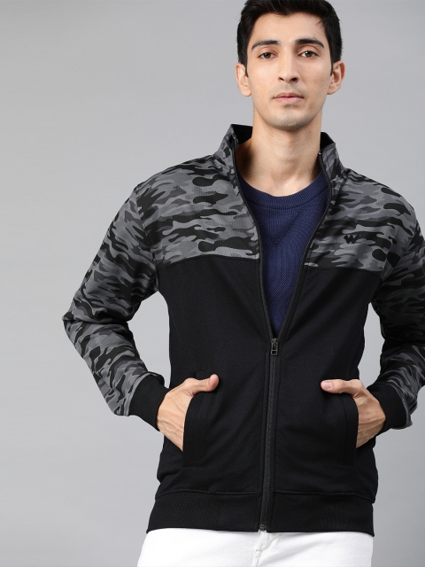 

Wildcraft Men Black & Grey Camouflage Printed Sweatshirt