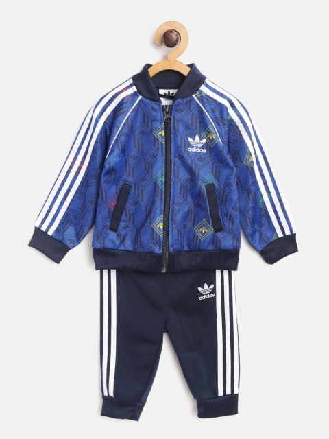 

ADIDAS Originals Kids Blue & White Brand Logo Print SST Tracksuits