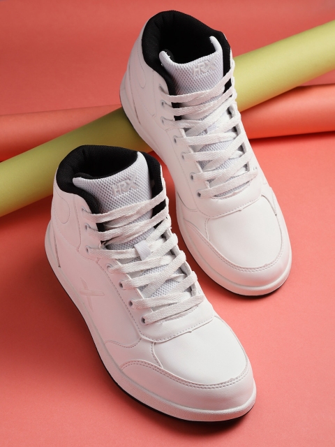 

HRX by Hrithik Roshan White Solid Mid-Top Skate Street Sneakers