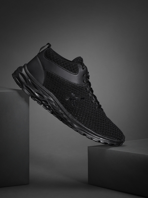 

HRX by Hrithik Roshan Men Black Woven Design Front Runner Shoe