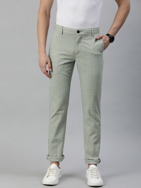 

Arrow Sport Men Green & Black Slim Fit Checked Chinos