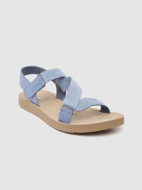 

Mast & Harbour Women Blue Solid Open Toe Flats