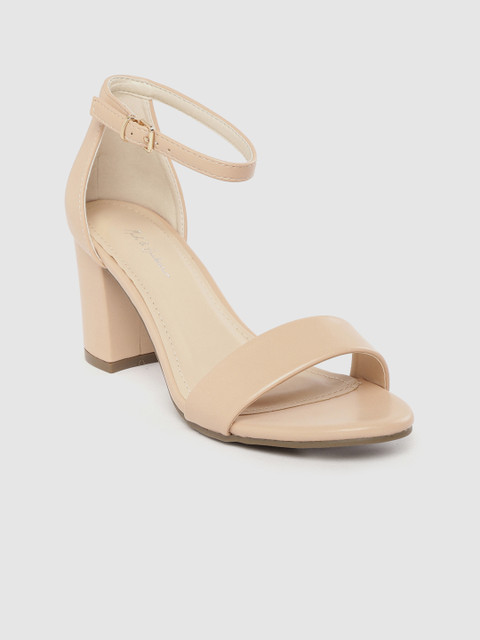 

Mast & Harbour Women Beige Solid Mid-Top Block Heels