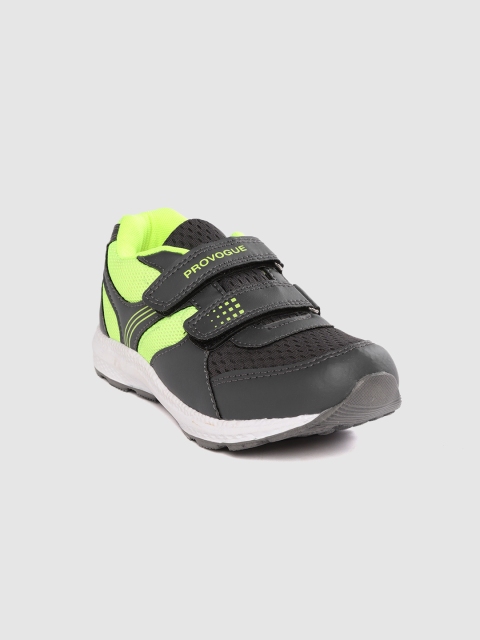 

Provogue Boys Black & Fluorescent Green Colourblocked Woven Design Sneakers