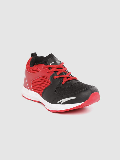 

Provogue Boys Red & Black Colourblocked Woven Design Sneakers