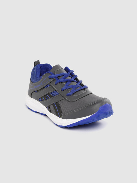 

Provogue Boys Charcoal Grey & Blue Printed Woven Design Sneakers