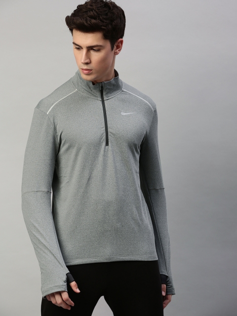 

Nike Men Grey Solid dri-FIT Running Sweatshirt