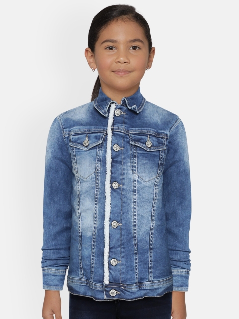 

Gini and Jony Girls Blue Washed Denim Hooded Jacket