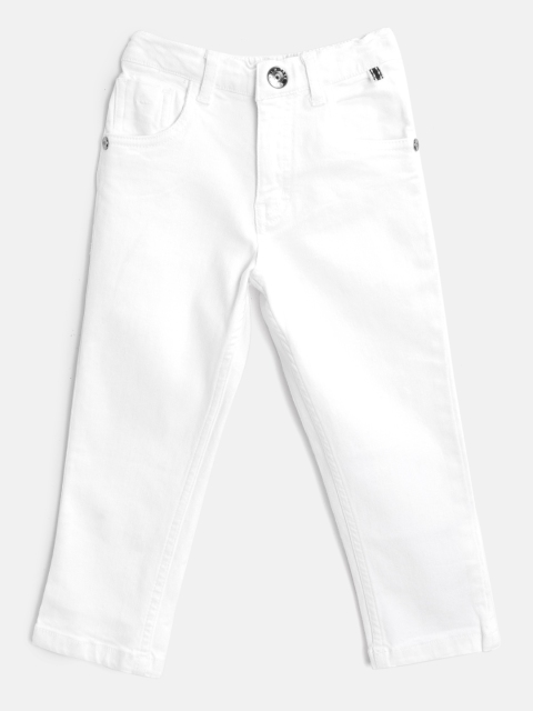 

Palm Tree Infant Boys White Solid Regular Fit Mid-Rise Clean Look Stretchable Jeans