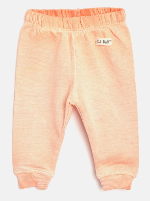 

Gini and Jony Girls Peach-Coloured Tie & Dye Joggers