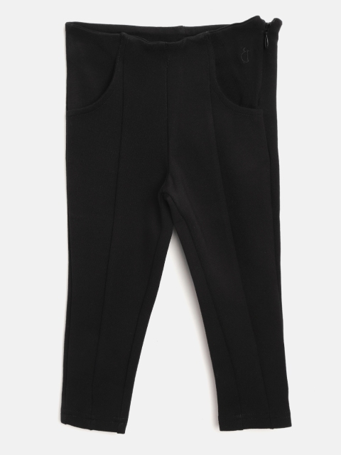 

Gini and Jony Girls Black Solid Ankle-Length Treggings