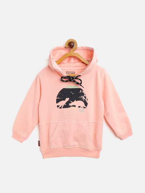 

Gini and Jony Boys Pink & Black Graphic Print Hooded Sweatshirt