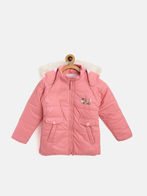 

Gini and Jony Girls Pink Sequinned Back Parka Jacket with Detachable Hood