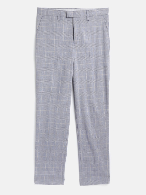 

Marks & Spencer Boys Navy & Grey Checked Trousers, Navy blue