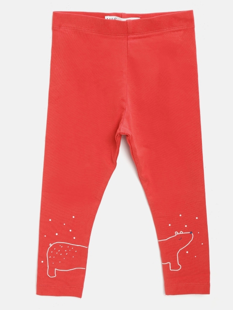 

Marks & Spencer Girls Red Ankle-Length Leggings with Polar Bear Print Detail