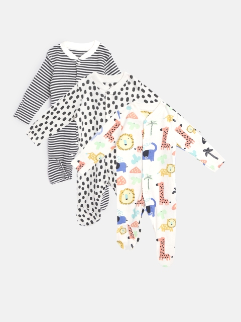 

Marks & Spencer Kids Pack of 3 Printed Sleepsuits, White