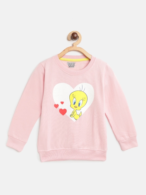 

Eteenz Kids Pink & Yellow Tweety Print Sweatshirt