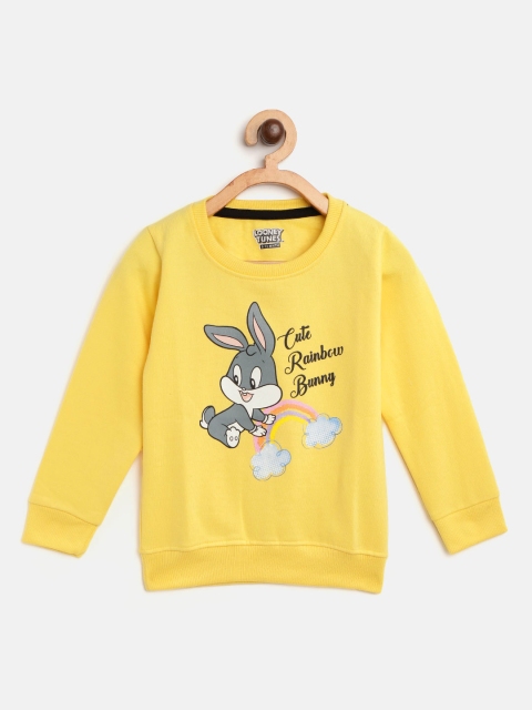 

Eteenz Kids Yellow & Grey Bunny Print Sweatshirt