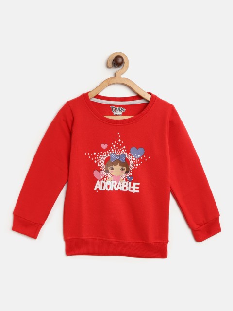 

Eteenz Girls Red & Pink Graphic Print Sweatshirt