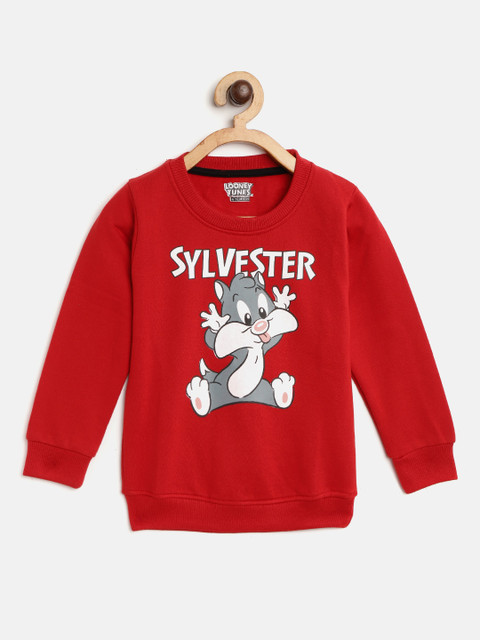 

Eteenz Kids Red & Grey Sylvester Print Sweatshirt