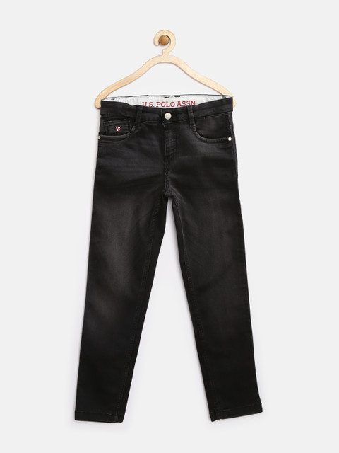 

US Polo Assn. Kids Boys Black Washed Slim Jeans