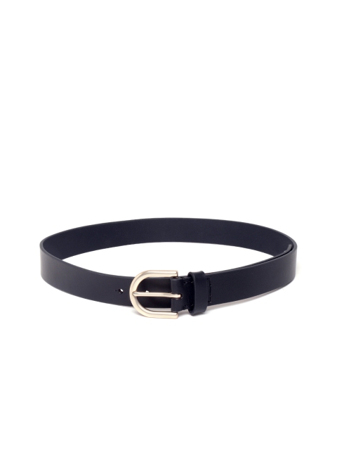 

Marks & Spencer Men Navy Blue Leather Solid Belt