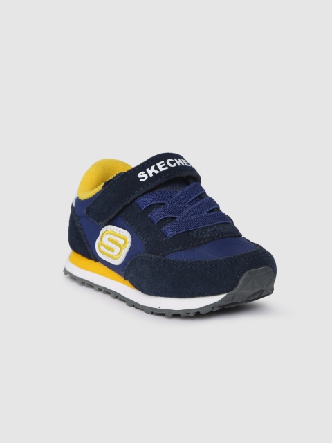 

Skechers Boys Navy Blue Solid RETRO SNEAKS - GORVOX Suede Sneakers