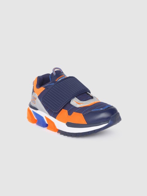 

Skechers Boys Navy Blue & Orange Colourblocked SKECH-JETZ Sneakers