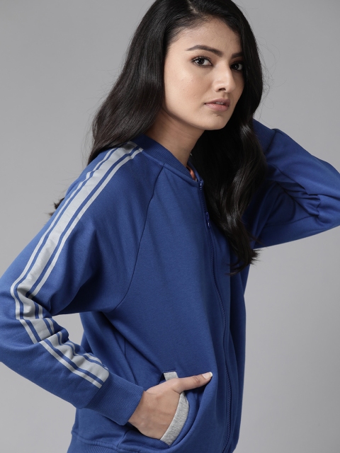 

Roadster Women Blue Solid Hooded Sweatshirt